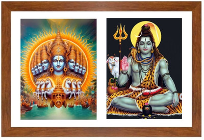 HitechMart Lord surya and shiva Photo Frame Religious Frame