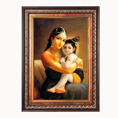 HitechMart Shri Krishna Color Photo frame 16x20 Inch Religious Frame