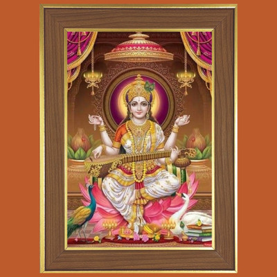 HitechMart Goddess Saraswati Photo Frame 12x16 Inches Religious Frame