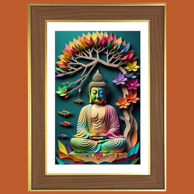 HitechMart Serene Buddha Photo Frame 10x14 Inches Religious Frame