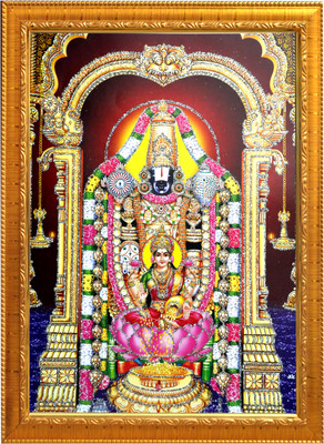 Sunfra Arts Tirupati balaji photo frame with laminated sheet . size [ 5x7 inch] . Religious Frame