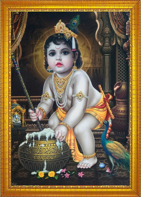 Darsh Craft Kanha Ji /Bal Gopal/Little Krishna.Krishna Religious Frame