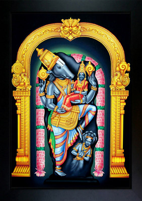 CrowdHall Varaha Swamy Photo Frame | Sri Varaha Swamy with Lakshmi Devi (10 X 13.5 IN ) Religious Frame