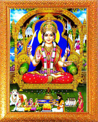 SUNINOW JAI SANTOSHI MAA | SANTOSHI MAA | HINDU FOLKLORE |GODDESS PHOTO Religious Frame