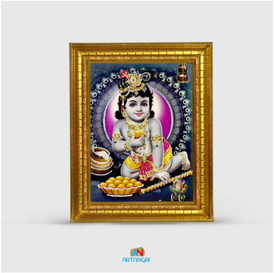 ART NAGRI BAL KRISHNA/LADDU GOPAL/BAKE BIHARI/KANHAIYYA/KRISHNA RELIGIOUS WOOD PHOTO FRAME Religious Frame