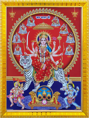 koshtak Durga Ambe Sherawali Nav Durga & Hanuman Bhairavnath Navratri Pooja Religious Frame