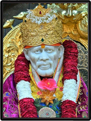 HitechMart Sai Baba Laminated Photo Religious Frame