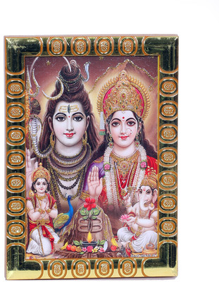 Dharmikk Shiv, Parvati, Ganesh & Kartike ji Photo Frame | Pocket size photo frame Religious Frame