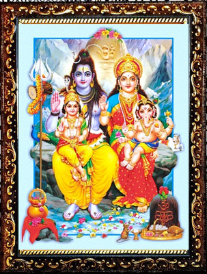 SUNINOW Big size 5D Shiv Parivar photo frame (12 x 16 inch ) Religious Frame