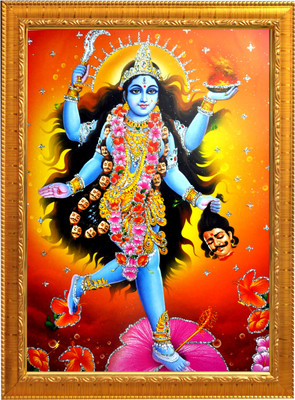 Sunframing Kali mata ji photo frame with laminated sheet . size [ 5X7 inch ] Religious Frame