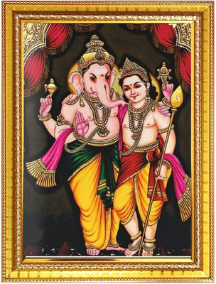 HitechMart Lord ganesh and murugan Photo Frame 16x20 Inches Religious Frame