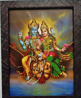 VGS MARKETINGS Lord Vishnu and Goddess Lakshmi Religious Frame