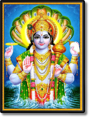 HitechMart Vishnu Laminated Photo Religious Frame