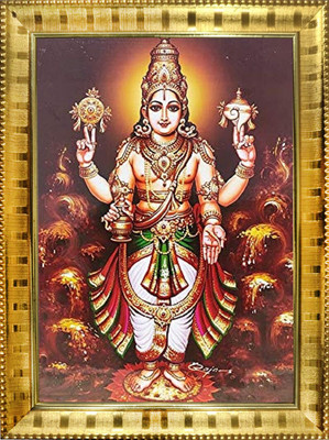 Taani creations PVT LTD Hindu God Dhanvantari Digital Printed 7X5 inch Photo Frame Religious Frame