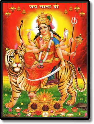 HitechMart Durga Laminated Photo Religious Frame