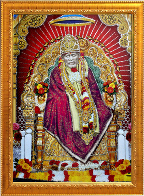 Sunframing Sai baba ji photo frame with laminated sheet . size [ 5x7 inch ] Religious Frame