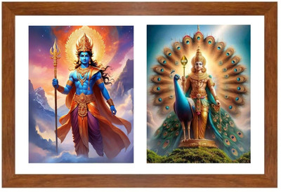 HitechMart Lord indra and kartikeya Photo Frame Religious Frame
