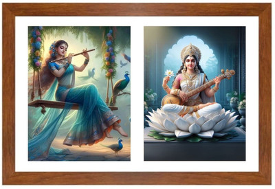 HitechMart Radha and saraswathi Photo Frame Religious Frame