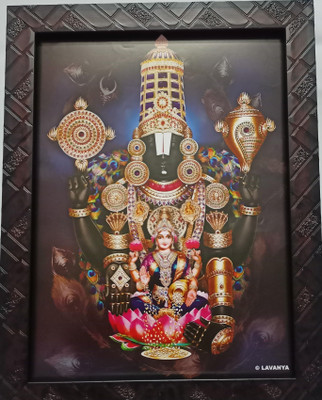 VGS MARKETINGS Dhana Laxmi Lakshmi with Srinivasa Tirupati Religious Frame
