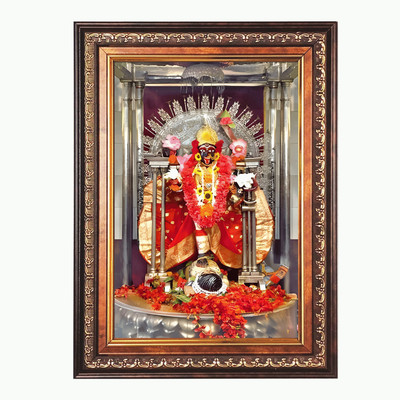 HitechMart Sri Maa Kali Color Photo frame 10x14 Inch Religious Frame