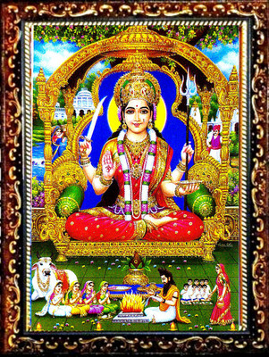 SUNINOW JAI SANTOSHI MAA | SANTOSHI MAA | HINDU FOLKLORE |GODDESS PHOTO Religious Frame