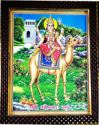 VJ ENTERPRISES DURGA MAA ON CAMEL Religious Frame