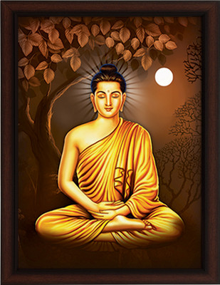 Masstone Golden Meditating Buddha Religious Frame