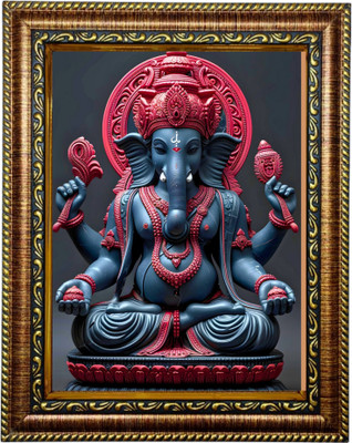 Hitech Hitech Ganesh Ji Photo Frame For Wall Decor Ganesha/Ganpati Ji Entrance Hanging Religious Frame