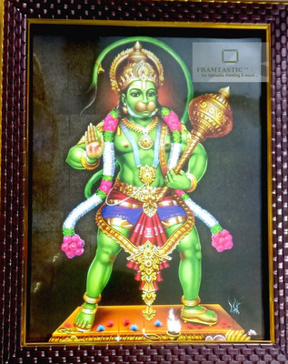 VJ ENTERPRISES ABHAYA HASTA ANJANEYA/HANUMAN PHOTO FRAME Religious Frame