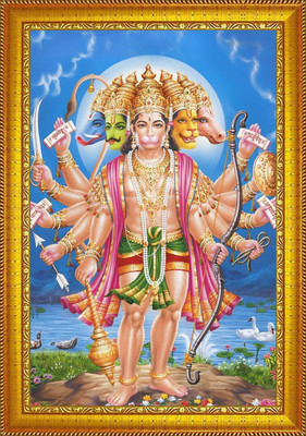 VJ ENTERPRISES Panchmukhi Hanuman Religious Frame