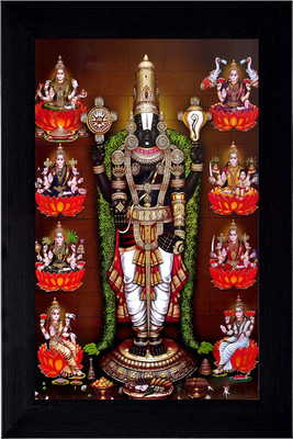 JASHVIRA Tirupati ji black Photo Frame No Glass Use Religious Frame
