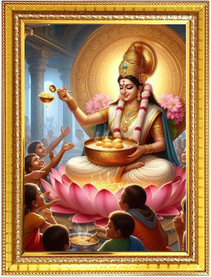 HitechMart Maa Lakshmi Photo Frame 16x20 Inches Religious Frame