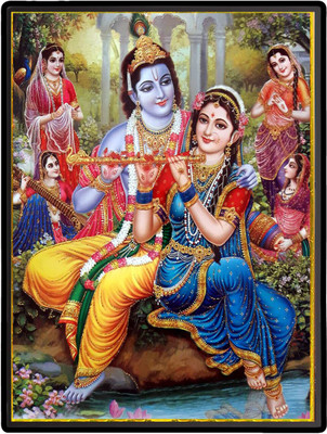 HitechMart Radha Krishna Laminated Photo Religious Frame