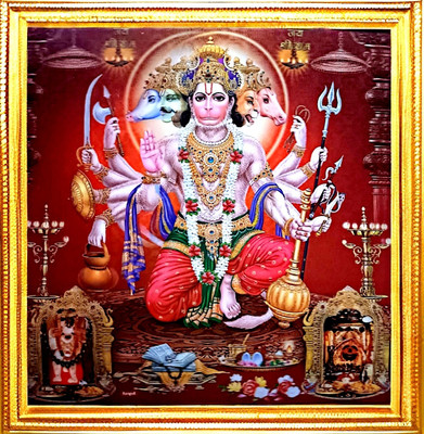 SUNINOW Big size 5D Hanuman photo frame (45 x 45 cm )) Religious Frame