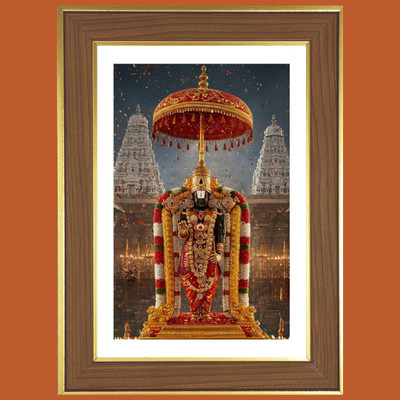 HitechMart Lord Venkateshwara Photo Frame 10x14 Inches Religious Frame