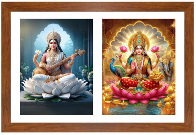HitechMart Saraswathi and lakshmi Photo Frame Religious Frame