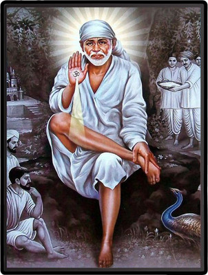 HitechMart Sai Baba Laminated Photo Religious Frame