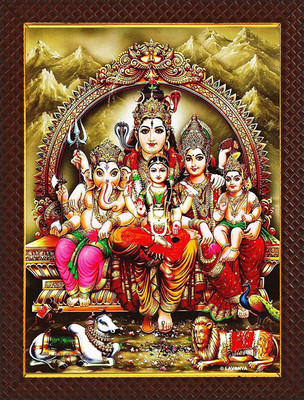 SAI BALAJI ACRALICS Shiva Family Photo Frame with Bala lalitha devi Religious Frame