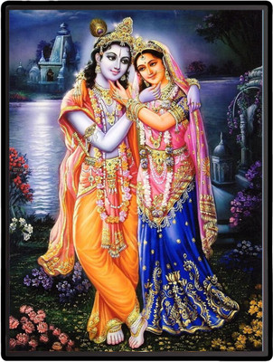 HitechMart Radha Krishna Laminated Photo Religious Frame