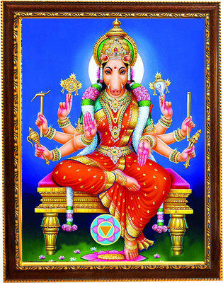 VJ ENTERPRISES Varahi amman devi ji photo frame with laminated sheet . size [ 5x7 inch] . Religious Frame