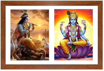 HitechMart Lord krishna and vishnu Photo Frame Religious Frame