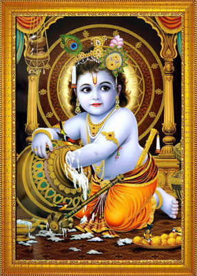 Darsh Craft Kanha Ji /Bal Gopal/Little Krishna.Krishna Religious Frame