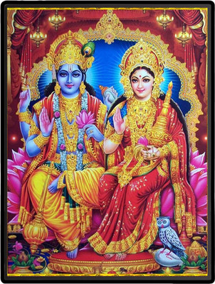 HitechMart Vishnu Lakshmi Laminated Photo Religious Frame