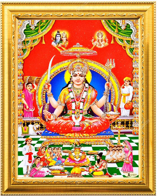 Sarvasiddhanta Arts santoshi Mata Photo Frame with Laminated(6 x 8 inches) Religious Frame