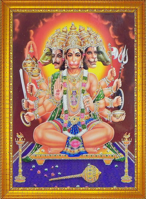 Diyansh Enterprises PANCHMUKHI HANUMAN JI PHOTO Religious Frame
