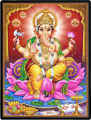 HitechMart Ganesh Laminated Photo Religious Frame