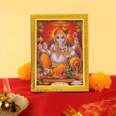 Art Street Divine Lord Ganesha as Krishna Religious Frame