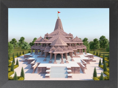Nuoshopping Ram mandir / ram mandir A4 FRAME / Ram ji ayodhya photo frame / ram janambhoomi Religious Frame