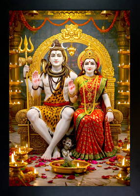 AVTRADERS Soul Balance – Power of Shiv, Grace of Parvati Religious Frame