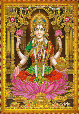 jog craft laxmi ganesh saraswati ji photo, laxmi ji deepawali poojan panna Religious Frame
